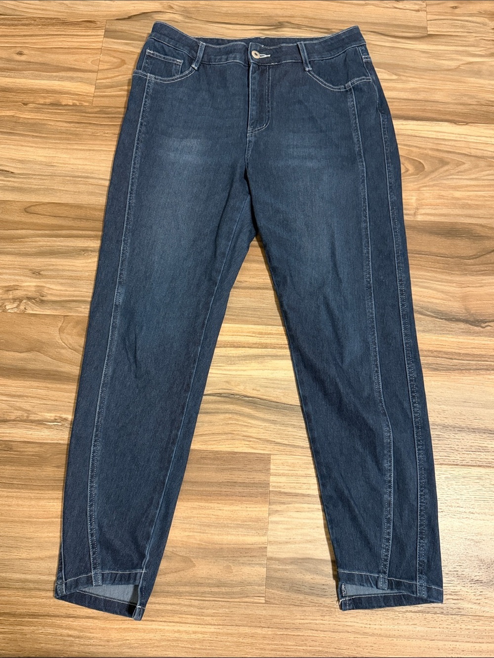 Halara Size Women L Flex Mid Low Rise Zipper Pockets Casual Skinny Jeans Dark